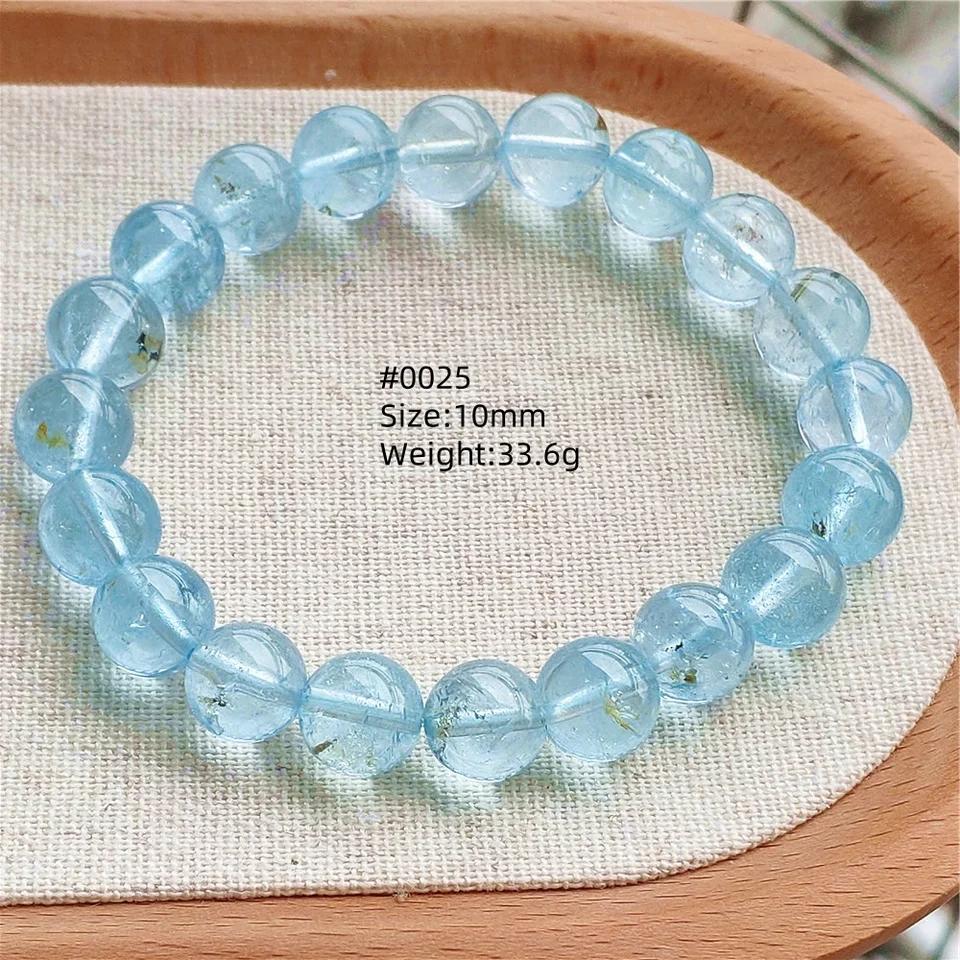 Natürlicher Blauer Topas Klare Runde Perlen Trendiges Unisex Armband Schmuck Party Geschenk 7mm 8mm AAAAAA
