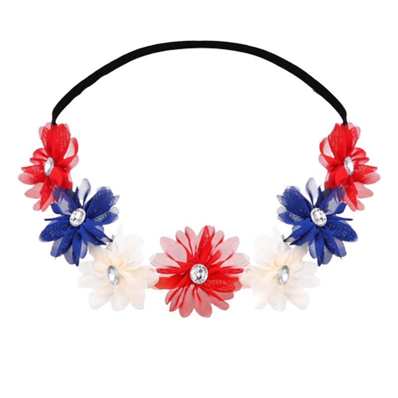 

Красно-бело-синий цветочный венок-ободок Юбилей Королевы Маскарадный костюм
