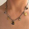 Summer Stainless Steel Necklace Sea Themed Starfish and Heart Charm Drop Oil Neckwear Enamel Jewelry Accessory