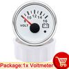 AD 52mm Voltmeter with Alarm Light Volt Meter Gauge Voltage for Marine Car Caravan Boat Camper RV Truck 12v Voltmeter Ammeter