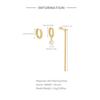 Fashion Jewelry 925 Sterling Silver Round Long Tassel Chain Square Zircon 3 Piece Set Gold Plated Hoop Earring Jewelry for Women
