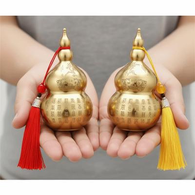 With Tassel Pendant Feng Shui Gourd Ornament Mini Size Wealth-Bringing Gourd  Desktop Decoration