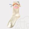 Women's Novelty Cute Large Mouth Braids Ugly Dolls Middle Tube Socks Casual Novelty Cartoon Crew Socks for Cosplay Party