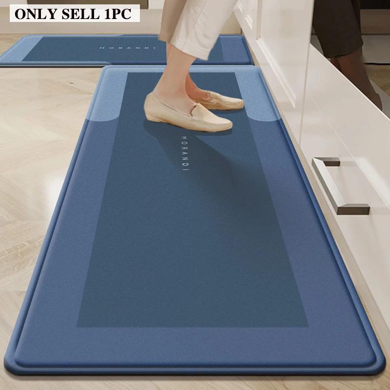 Kitchen Floor Mat Non-slip Stain-resistant Wear-resistant Carpet Black and White Geometric Pattern Long Rug Home Decoration Rugs