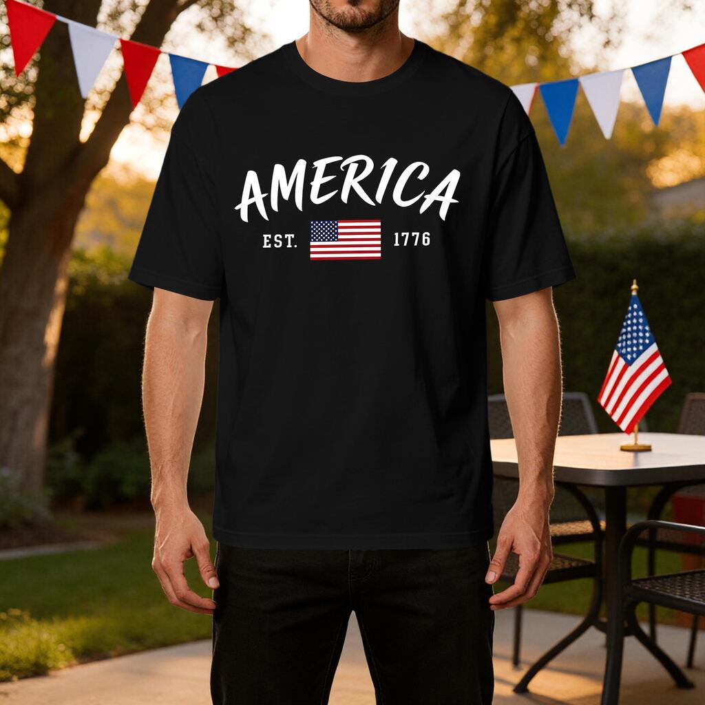 Men's Casual Independence Day Graphic T-Shirt Short Sleeve Crew Neck Lightweight Breathable Fabric Comfortable Fit
