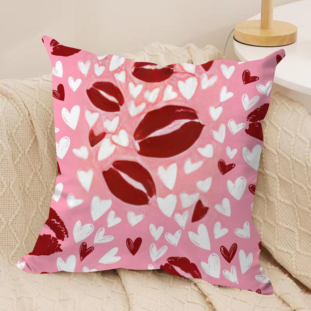 Valentines Day Cushion Cover Pillowcase Ultra Soft Skin Friendly Fabric Cloud Like Comfort Concealed Zipper