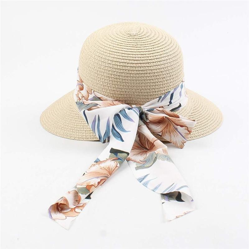 1Pc Women Sun Floppy Roll Up Wide Brim Beach Hat Foldable Summer Straw Hats