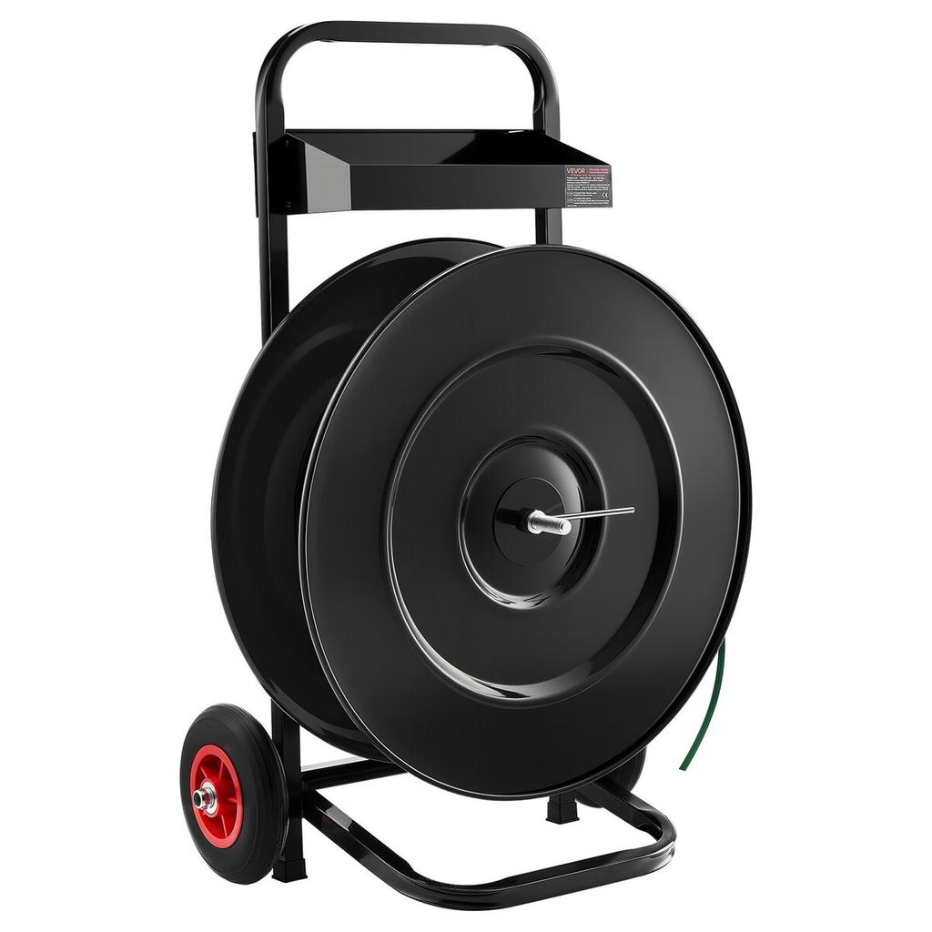 Banding Strapping Cart, Fit for PET/PP/Polyester Strapping Coils with 20.3/40.6 Cm Core Size, Heavy Duty Strapping Dispenser Equipped with Upgrade