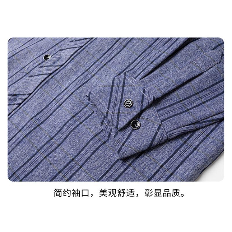 Men S Long Sleeve Striped Cotton Linen Blend Shirt For Autumn