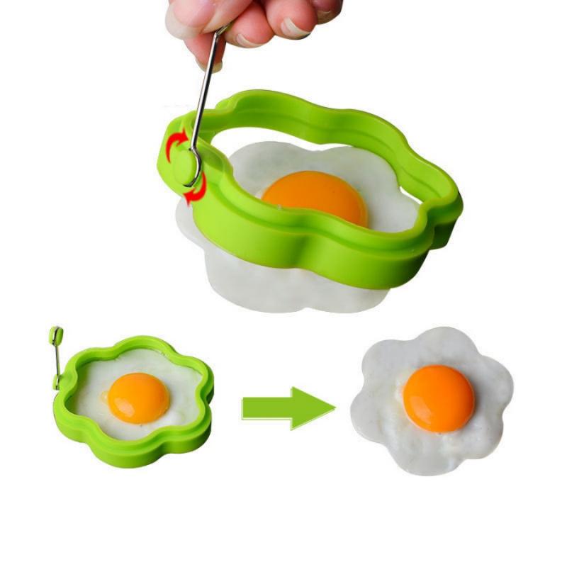 1pcSilicone Egg Mold Star Heart Flower Bear Round Egg Pan Pancake Muffin Mold Cake Baking Tool