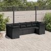 VidaXL Garden Lounge Set 7 Pcs with Cushions Black Wicker 3218115