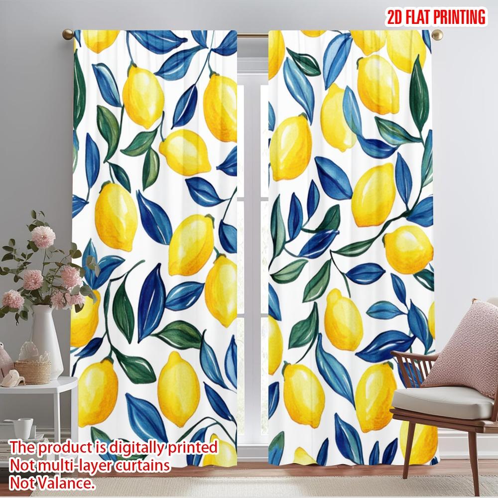 

2pcs,2D plane printing Curtains Roller Blinds Lemon Harmony Versatile Polyester (without rod) Outdoor Decorations Ldeal for 52.50×116.00 CM 2pcs