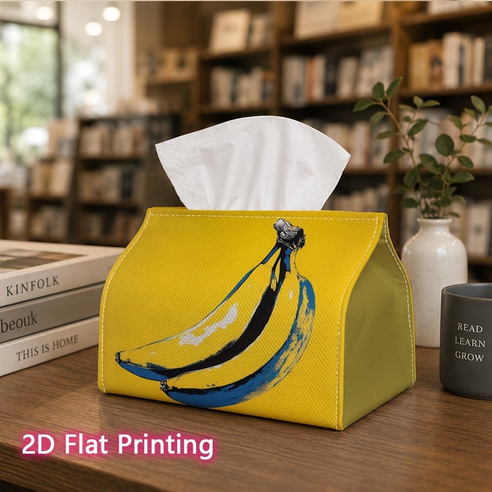 1pc, 2d Flat Printing, Tissue Box Banana Pattern Printed Tissue Box, Suitable for Bathrooms, Living Rooms, Bedrooms, Dressing Tables, Coffee Tables, a