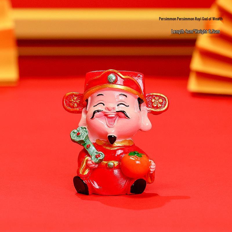 New Year Cartoon God of Wealth Ornament – Snake Year Figurine Home Decor Gift