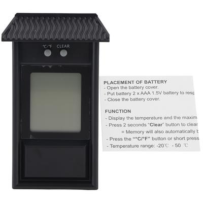 Higrometr cyfrowy Termometr wewnętrzny Wodoodporny tester regulator temperatury(czarny)