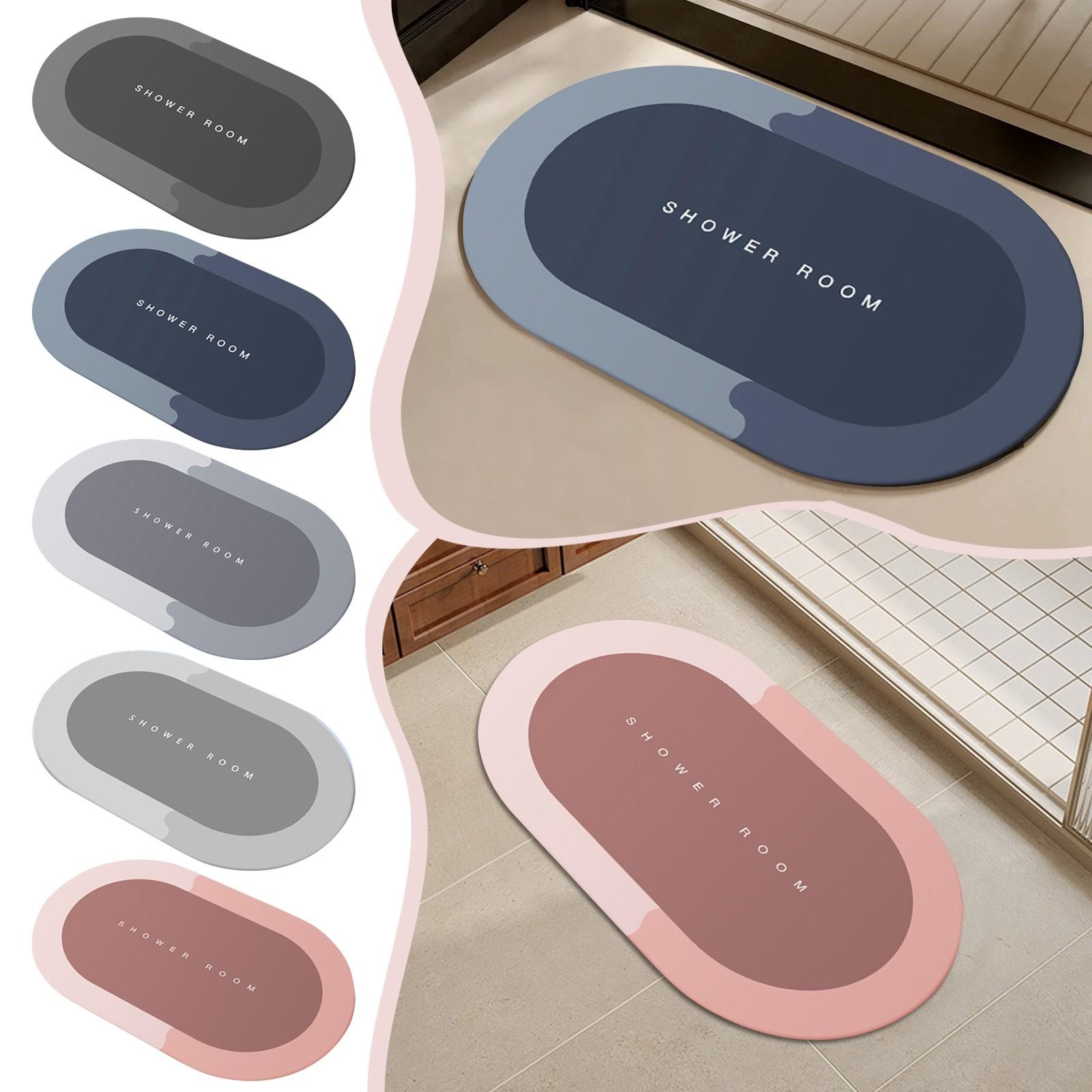 

Коврик для ванной из диатомовой земли Супер впитывающий быстросохнущий каучук Нескользящий моющийся коврик для ванной Новый коврик для душа для ванны Передняя часть душевой комнаты 16x24 дюйма