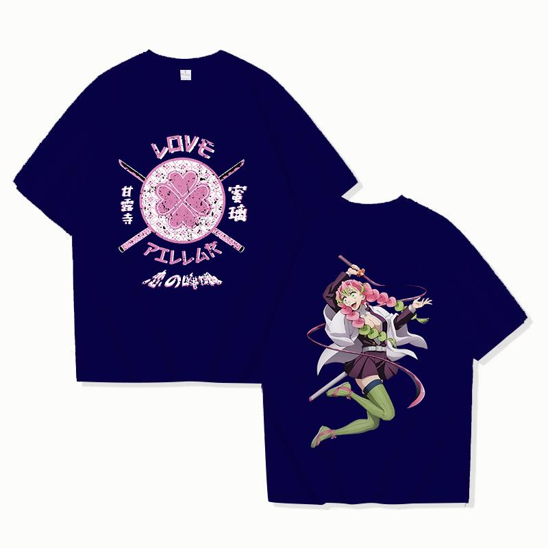 Hot Anime Kanroji Mitsuri Printed Women Y2k Summer Short Sleeve Tee Shirts Round Neck Casual Summer Unisex Tees Tops