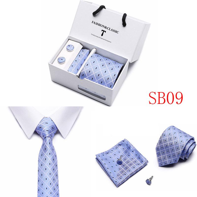 Men's Tie Gift Set: Striped & Polka Dot Tie, Pocket Square, Cufflinks