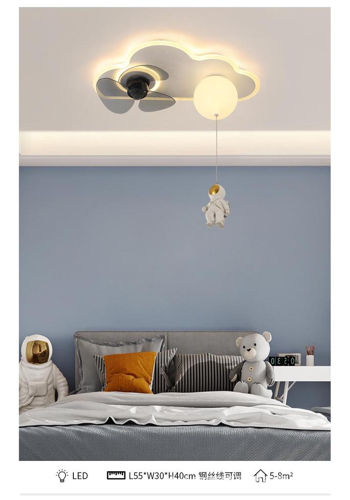 Ultra-Thin Modern Ceiling Fan Chandelier with Light for Living Room & Bedroom