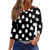 Women's O-neck 3/4 Sleeve  Printed Top