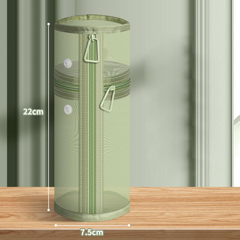 Mesh Dual-Use Makeup Brush Storage Bag Portable Brush Case Simple Large Capacity Brush Bucket Holder Travel Stand-Up Pouch