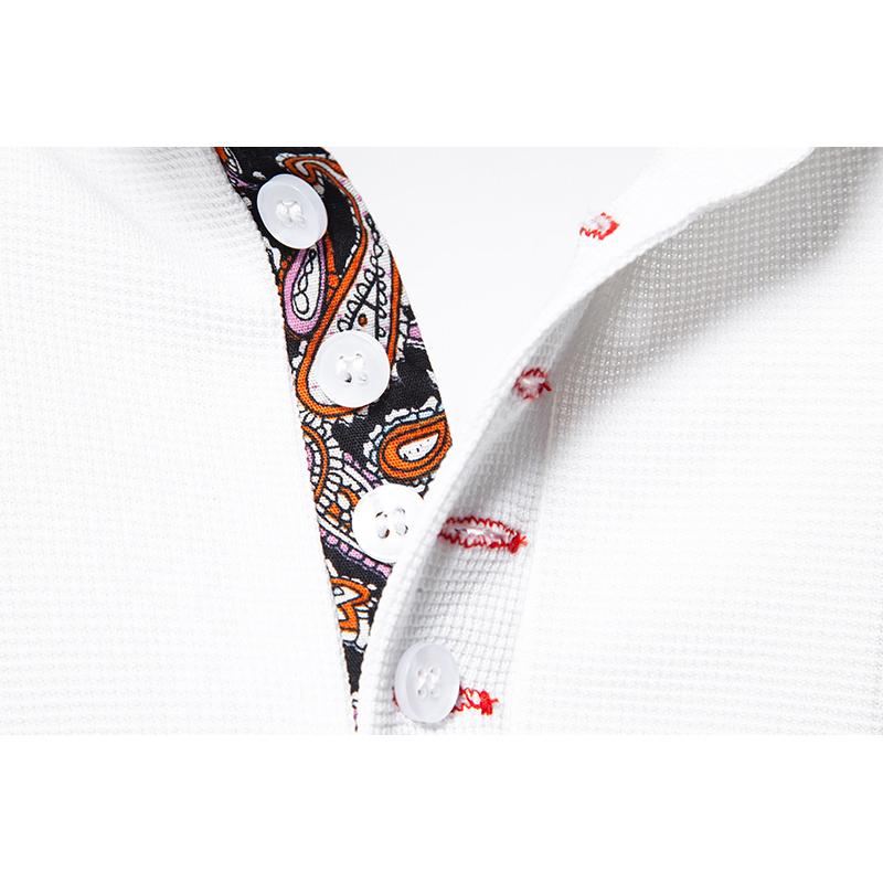 Fashion Paisley Color Block Men's Polo Shirts Solid Color Long Sleeve Polo Shirts For Men New Autumn Social Business Polos Male