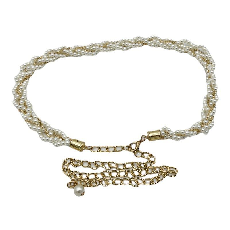 White Versatile Pearl Waist Belt For Women Ideal For Summer Fashion And Outfits Everyday