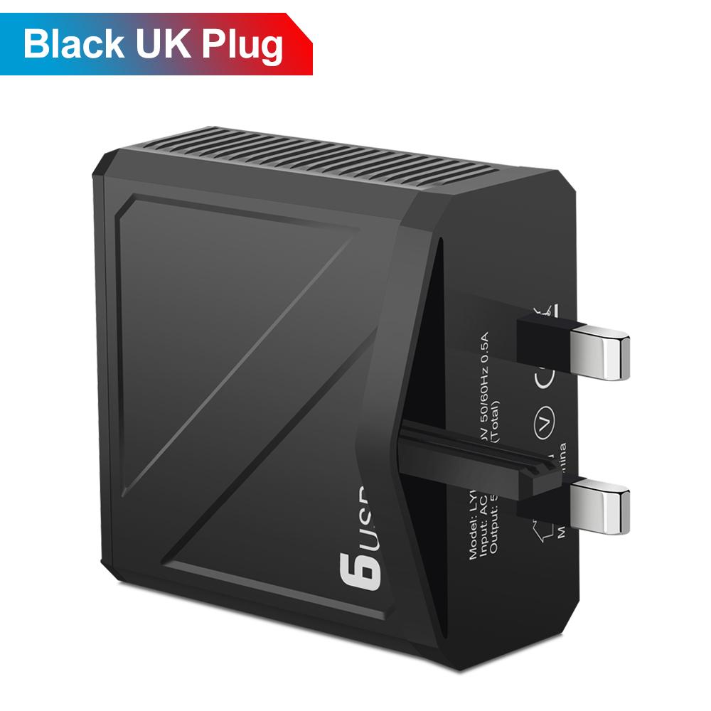 6Ports USB Charger 3.1A Fast Charging QC3.0 Travel Charger For iPhone 15 14 Samsung Xiaomi Mobile Phone Adapter EU US UK KR Plug