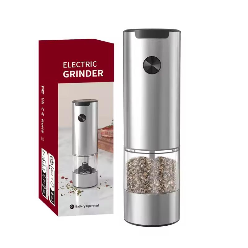 

Электрическая автоматическая мельница для соли и перца со светодиодной подсветкой, набор мельниц для специй, регулируемая мельница для специй, кухонные принадлежности