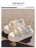 Girls' White Spring 2026 Breathable Thick-Sole Casual Sneakers, Non-Slip & Fashionable