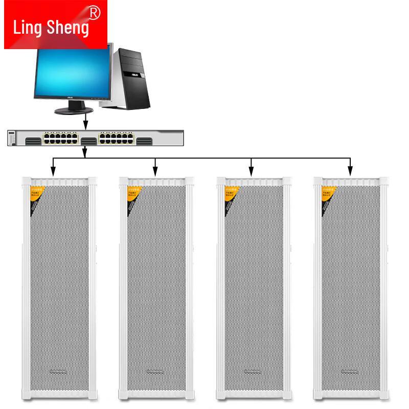 LINGSHENG IP/4G Cloud Smart Outdoor PA Speaker System CN plug (adapter included)