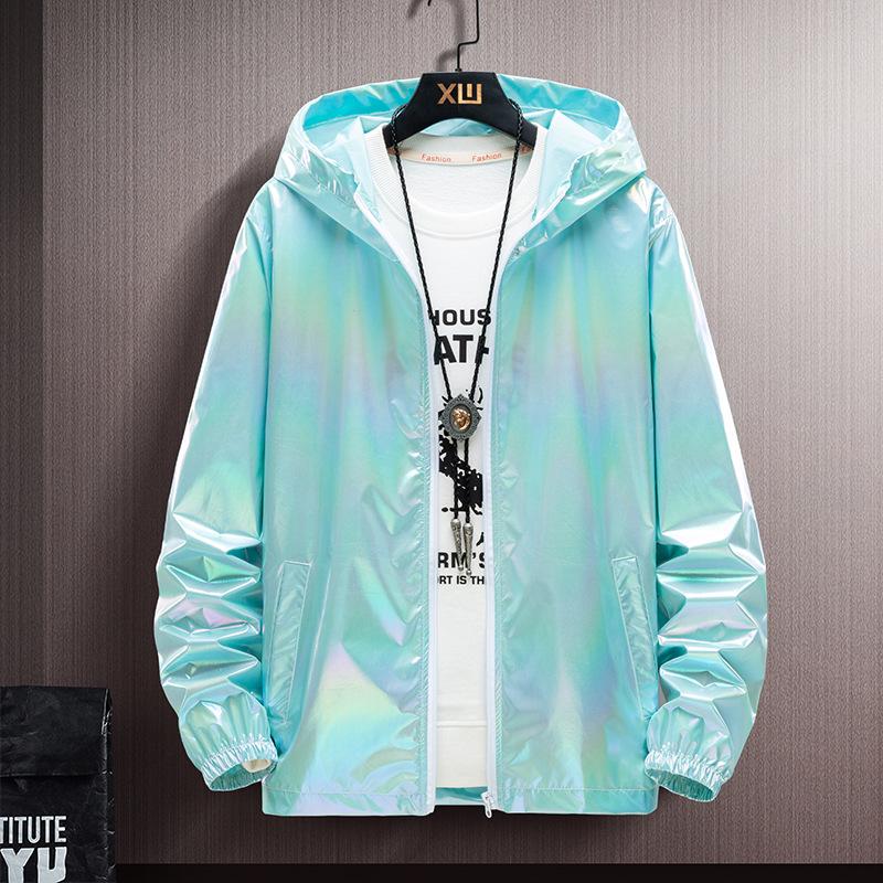 Men's Colorful Reflective Gradient Summer Jacket - Ice Silk Ultra-Thin Sun Protection