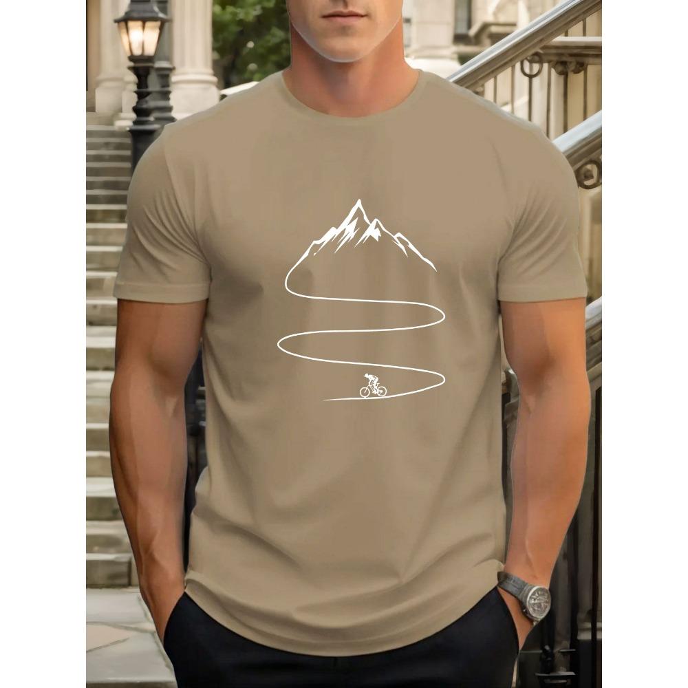 Fashionable bicycle hiking pattern printed casual top XS