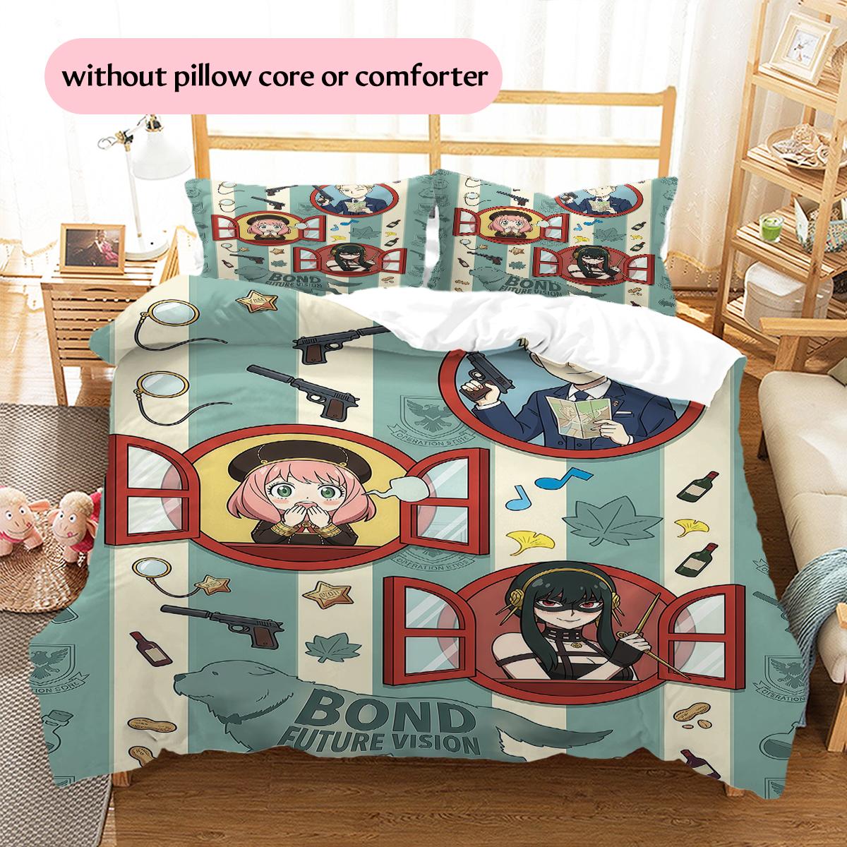 

Spy x Family Chibi & Symbolic Pattern Bedding Home Decoration Festival Gift (1 * duvet cover + 2 * pillowcase, without core) 135x200cm