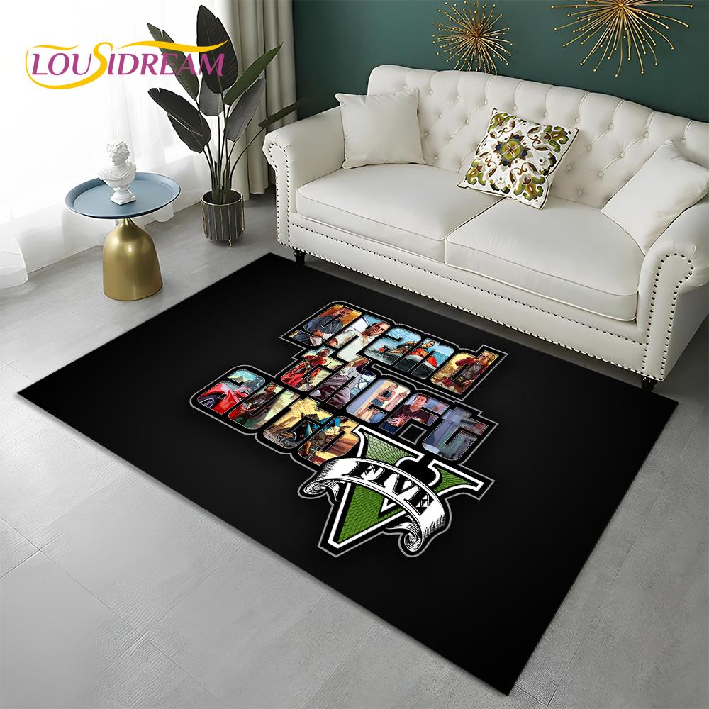 Grand Theft Auto Games 3D GTA  Gamer Carpet Rug for Home Living Room Bedroom Sofa Doormat Decor,kids Area Rug Non-slip Floor Mat
