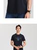 [Skin friendly long staple cotton] Langdeng men's durable, dry, breathable, fashionable and versatile round neck short sleeved T-shirt