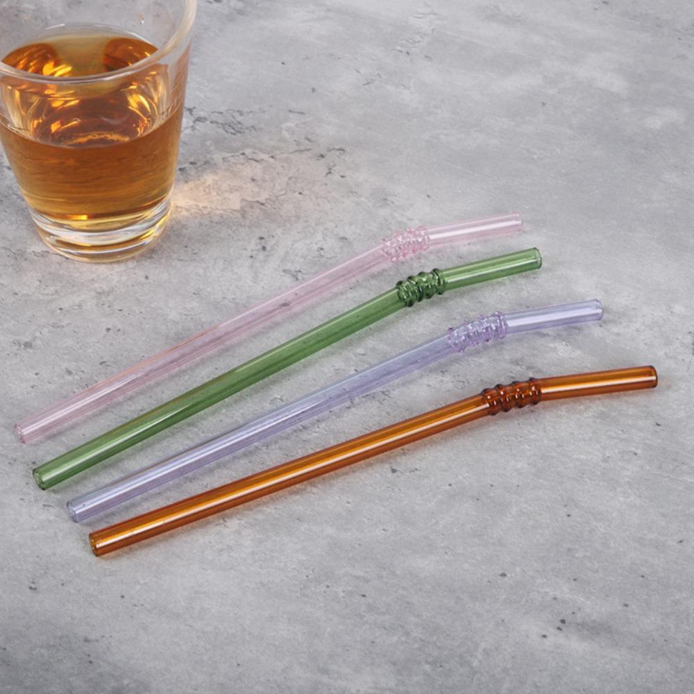 Aesthetic Glass Clear Colorful Bar Tools Christmas Decoration Party Supplies Drinking Straw