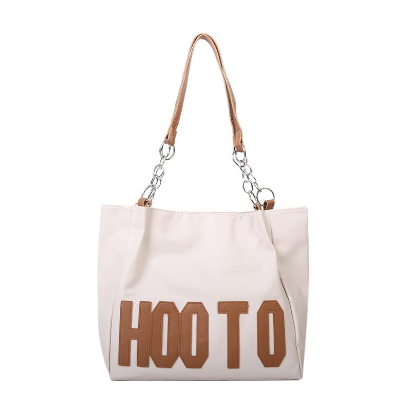 Large capacity tote bag new simple letter chain shoulder bag retro women's shopping bag