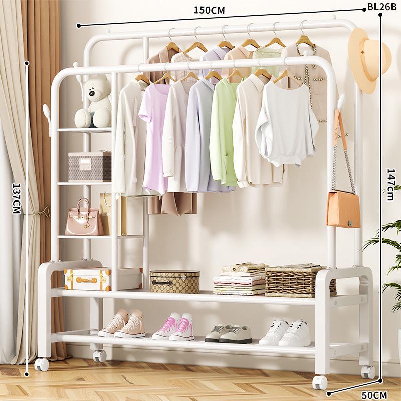 Multi-Functional Clothes Rack: Standing Drying & Coat Hanger for Bedroom, Dorm, or Balcony.