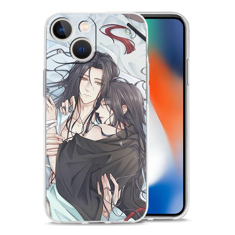 Handyhülle für iPhone 15 14 13 12 Mini 11 Pro Max XS X XR 7 8 Plus Transparente TPU-Hülle Comic Man Erha und sein weißer Katzenmeister