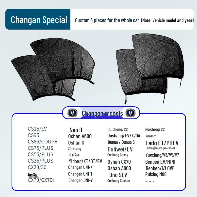 Japanese Car Window Sunshade & Mosquito Screen - Heat Insulation & Insect Protection Curtain