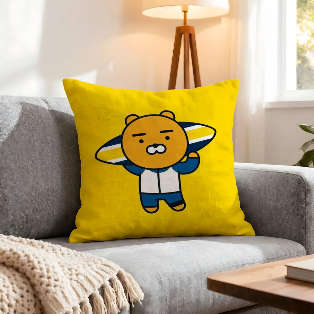 Character Kakao Friends Cushion Cover 1Pcs Decorative Covers Soft Cushion Case For Sofa Couch Decor 40X40 45X45 Pillowcases