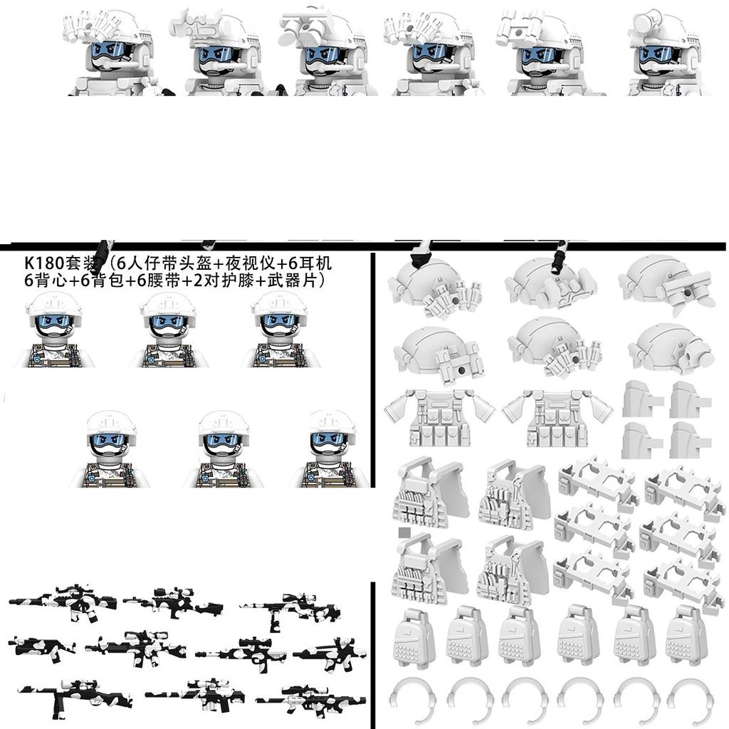 Non-Toxic Military Building Blocks Ghost Special Forces Soldiers Puzzle Early Education Toy Building Block Wall Birthday Gift Toys Dolls