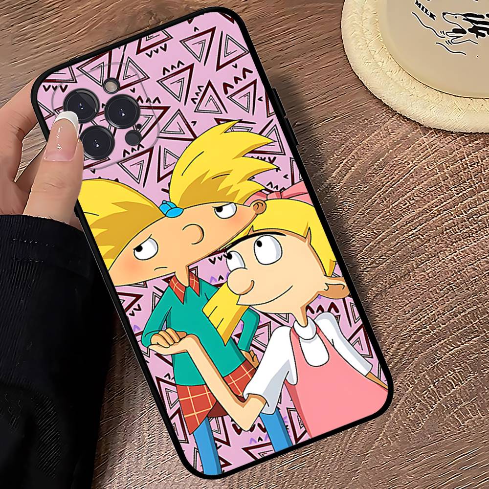 

Hey A_Arnolds Cartoon Black Soft Phone Case For IPhone 16 15 14 13 11 12 17 Pro Max Mini Plus iPhone 16 plus