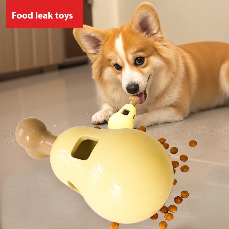 

Куриные ножки Игрушки для чистки зубов собаки Интерактивная игрушка-неваляшка Игрушка для медленного кормления щенка Забавная устойчивая к укусам игрушка для собаки с отверстиями для лакомства 1pcs