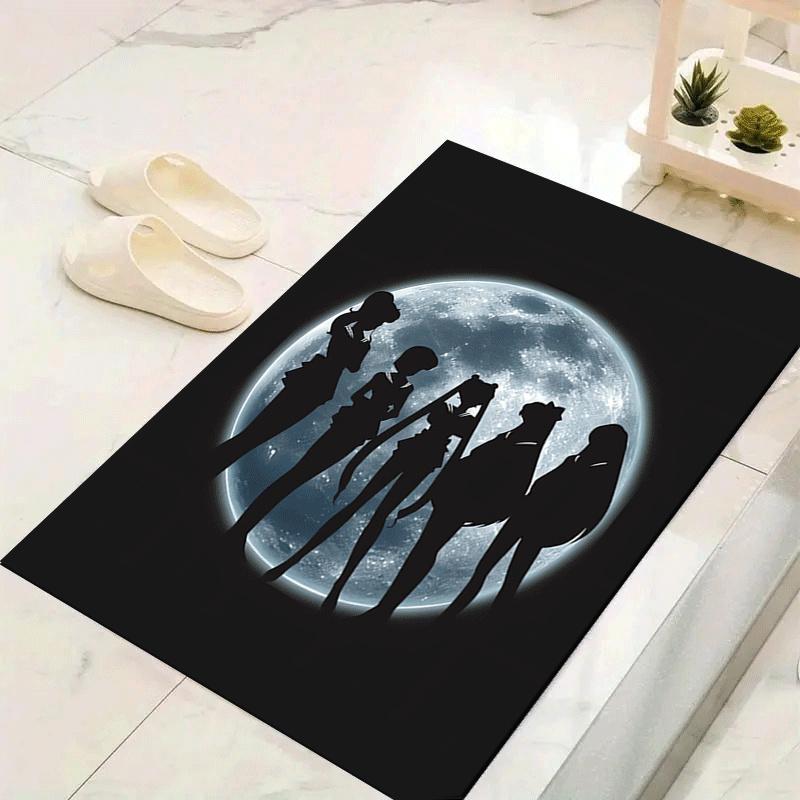 1pc Sailor Moon Pattern Area Rug, Anti Slip Non Shedding Stain Resistant Carpet