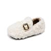 Girls' cotton shoes, new winter children's shoes, princess loafers, soft-soled, double-layer cotton, plush baby shoes