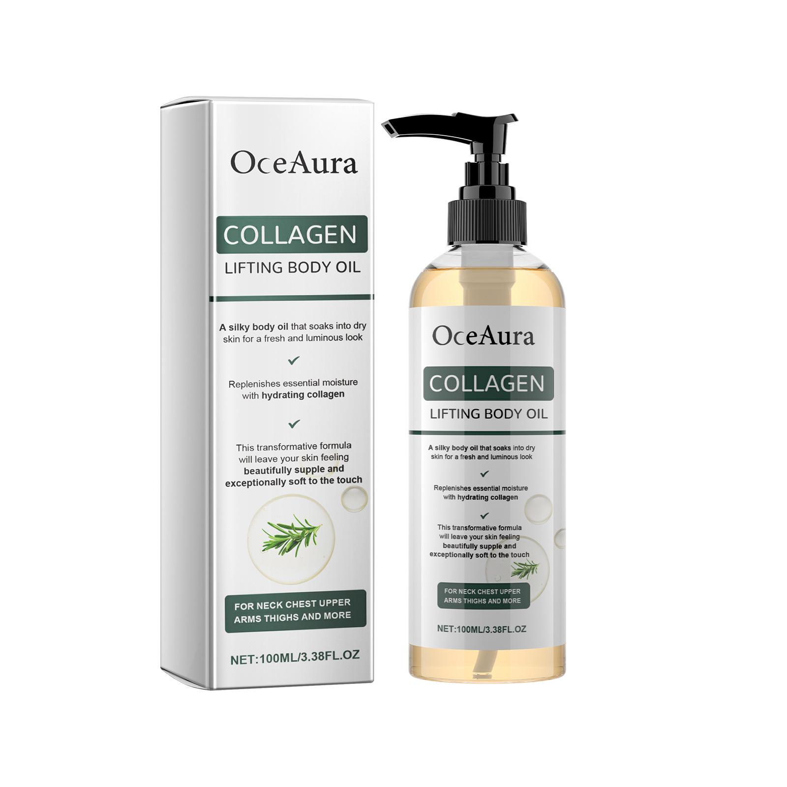 Oceaura Коллагеновое Лифтинг-Масло для Тела Укрепляющее Увлажняющее Антивозрастное Осветляющее Разглаживающее Сухую Кожу Уменьшает Мелкие Морщины Масло для Массажа Всего Тела