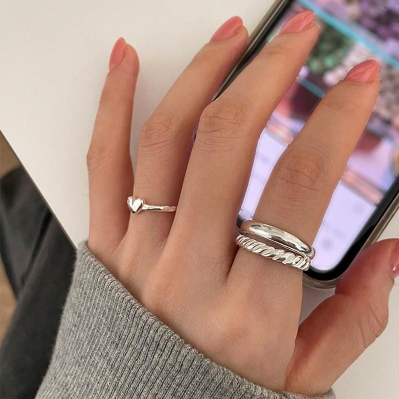 Elegant Minimalist Heart Shaped Ring For Women Stylish Adjustable Copper Jewelry
