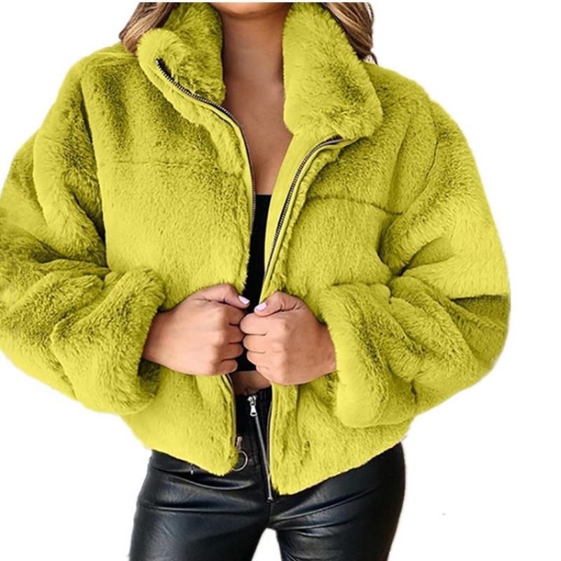 Women S Faux Fur Zip Up Warm Plush Winter Coat